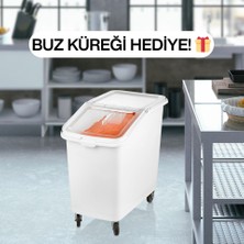 Ztf Global Trade Tekerlekli Gıda Saklama Arabası – Şeffaf Kapaklı Un ve Bakliyat Kabı (Ingredient Bin) - Erzak Arabası , Un Arabası , Şeker Arabası , Hamur Teknesi , Hamur Pasası (102 Lt, 82 Lt, 62 Lt)