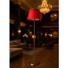 Normadia Modern Kırmızı Gold Şeritli Metal Lambader, Şık ve Şık Aydınlatma