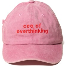 Nome Studio Nakışlı Şapka Pamuk Kumaşlı ve Yazı Nakışlı Şapka Ceo Of Overthinking Sloganlı Şapka Günlük Tarz