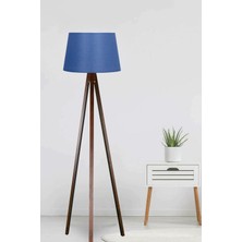 Normadia Şık Ahşap Tripod Lambader, Konik Kumaş Abajur, Modern ve Estetik Tasarım