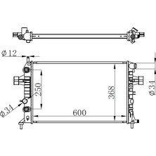 Oris Mllzngzr Radyatör Brazing Astra G-Zafira 1.4 16V-1.6 16V-1.8 16V-2.0 16V-2.2 16V Ac Klimasiz Mek Otom Br 600