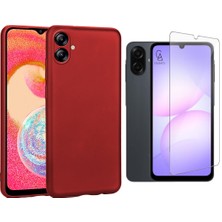 Wowacs Samsung Galaxy A07 ile Uyumlu Kılıf Soft Yumuşak Telefon Kılıfı ve Temperli Cam Ekran Koruyucu