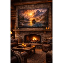 Artease Ufukta Güneşin Batışı ve Yansıması Kanvas Tablo