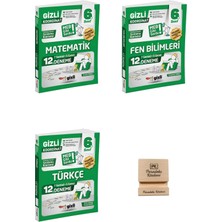 Gizli Yayınları Gizli 6. Sınıf Matematik Fen ve Türkçe 12'li Deneme-Meb Gibi Sordu 3lü Set + Telefon Standı