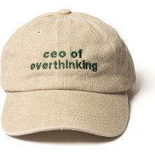 Nome Studio Nakışlı Şapka Pamuk Kumaşlı ve Yazı Nakışlı Şapka Ceo Of Overthinking Sloganlı Şapka Günlük Tarz