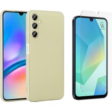 Wowacs Samsung Galaxy A17 ile Uyumlu Kılıf Soft Yumuşak Telefon Kılıfı ve Temperli Cam Ekran Koruyucu