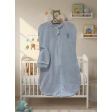 İloya Naturel Balon Nakışlı %100 Pamuk Yenidoğan Kundak Şapkalı Set (0–3 Ay)