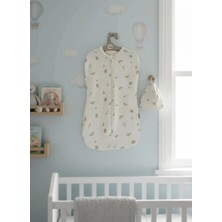 İloya Naturel Meyve Desenli %100 Pamuk Yenidoğan Şapkalı Kundak Seti (0–3 Ay)