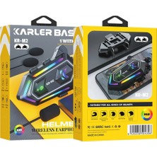 Marsilyan Karler Bass Krm2 Rgb Motosiklet Sürücüleri Için Ipx6 Su Geçirmez Özellikli Kablosuz Bluetooth Kulaklık - Siyah