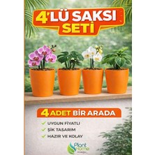 Dekoratif Turıncu  Orkide Saksısı - 4 Adet Set Fiyatlı - 12 Pot Üretim Saksısına Uygun Kaliteli Ürün