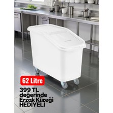 Ztf Global Trade Gastroplast Gıb-03 , 62 Litre Hacimli Erzak Arabası ( 399 Tl Değerinde Polikarbon Kürek Hediyeli ) Un Arabası ,şeker Arabası, Bakliyat Arabası, Hamur Teknesi, Hamur Pasası