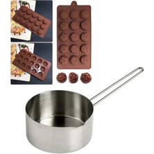 Adin Tasarım Papatya Gül Çiçek Mum Yapım Seti Mum Eritme Kabı 500 ml Papatya Gül Çiçek Temalı Silikon Kalıp