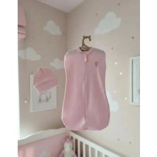 İloya Naturel Balon Nakışlı %100 Pamuk Yenidoğan Kundak Şapkalı Set (0–3 Ay)