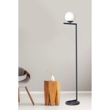 Normadia Modern Beyaz Camlı Metal Gövde Lüx Yerden Aydınlatma Lambader