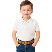 Çantachım Çocuk Kemer Deri Kot ve Kumaş Pantolon Kahverengi