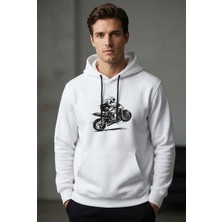 Dijital Baskılı Kapüşonlu Sweatshirt | Beyaz Unisex Hoodie | YYZ Store