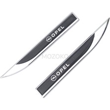 Mozoko Yüksek Kaliteli Opel Logolu 3D Metal Krom Çamurluk Üstü Yan Amblem Seti – 2 Adet