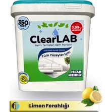 ClearLab - Yüzeyler Için Islak Temizlik Mendili / Havlusu – 350’LI Kova Ambalaj / Limonlu