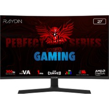Raydin Eg27Rfa-300Hz, 27&amp;quot;, 1ms, 300Hz, Full Hd, 2xhdmi, Dp, Hoparlör, Va Led, R1500 Curved