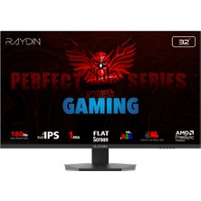Raydin 31.5 İnç Dokunmatik Lcd Monitör 2K Quad HD 180Hz IPS Led 1ms Tepki Süresi Flat