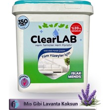 ClearLab - Yüzeyler Için Islak Temizlik Mendili / Havlusu – 350’LI Kova Ambalaj / Lavantalı
