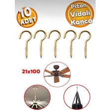 Beşel Metal Vidalı Piton Gerdirme Kancalı Avize Asma Kiti 21X100 mm (10 Adet)