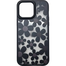 EkoAlışverişDünyam iPhone 16 Pro Max Çiçekli Kılıf Bağlama Aparatlı Siyah