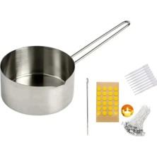 Adin Tasarım Mum Yapım Seti Mum Eritme Kabı 750 ml Mum Fitili Tutacağı 20LI Etiket Pastör Pipeti Fitil Delme