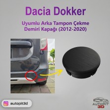 AutoPit 3D Dacia Dokker (2012-2020) Uyumlu Arka Tampon Çeki Demiri Kapağı