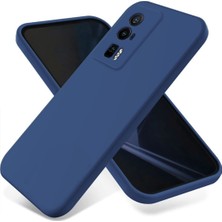 HANPORIUM Poco F5 Pro Uyumlu Silikon Kılıf - Pastel Renk Tonu Kamera Korumalı Esnek Kapak - Lacivert