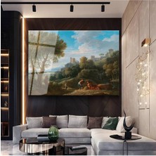 Limitless Design Claude Lorrain Pastoral Kırsal Manzara Cam Tablo Dijital Baskı Duvar Tablosu Dekor Tablo