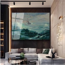 Limitless Design Frederick Judd Waugh Fırtınalı Deniz Dalgalar Cam Tablo Dijital Baskı Duvar Tablosu Dekor Tablo