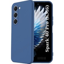 HANPORIUM Tecno Spark 40 Pro Km6 Uyumlu Silikon Kılıf - Pastel Renk Tonu Kamera Korumalı Esnek Kapak - Lacivert