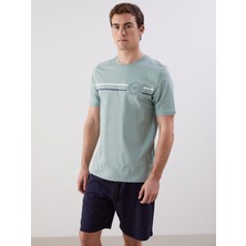 Lc Waikiki Yeni Sezon Bisiklet Yaka Kısa Kollu Baskılı Penye Erkek Tişört