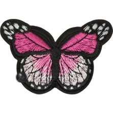 Emt Pazarlama Aplike Ütü Ile Yapışan Kelebek Pembe Arma 7x5 cm