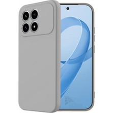 HANPORIUM Redmi K90 Uyumlu Silikon Kılıf - Pastel Renk Tonu Kamera Korumalı Esnek Kapak - Gri