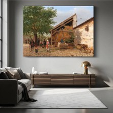 Limitless Design Ludwig Munthe Köy Çeşmesi Kırsal Resmi Kanvas Tablo Sanat Tablosu Klasik Ressam Tablosu
