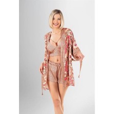 Red Womans 3'lü Şort Takımı Desenli