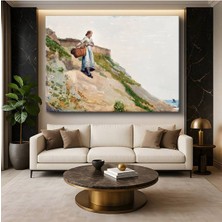Limitless Design Winslow Homer Girl On A Cliff Kayalık Kız Portresi Kanvas Tablo Klasik Ressam Tablosu