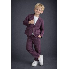 Teeny Weeny Erkek Çocuk Keten Ceket Pantolon Alt Üst Takım