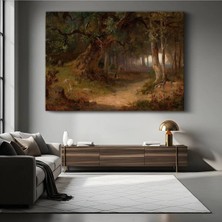 Limitless Design Thomas Moran Orman Patikası Doğa Manzarası Kanvas Tablo Sanat Tablosu Klasik Ressam Tablosu