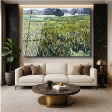 Limitless Design Vincent Van Gogh Buğday Tarlası Tarım Manzarası Cam Tablo Dijital Baskı Duvar Tablosu Dekor Tablo