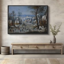 Limitless Design Pieter Bruegel Kış Kar Manzarası Kanvas Tablo Sanat Tablosu Klasik Ressam Tablosu