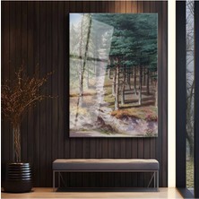 Limitless Design Ivan Shishkin Yeşil Orman Doğa Patikası Cam Tablo Dijital Baskı Duvar Tablosu Dekor Tablo