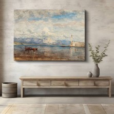 Limitless Design Félix Ziem Deniz Feneri Kıyı Manzarası Kanvas Tablo Sanat Tablosu Klasik Ressam Tablosu