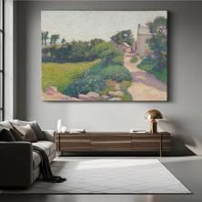 Limitless Design Charles Angrand Kır Evi Yolu Peyzaj Manzarası Kanvas Tablo Sanat Tablosu Klasik Ressam Tablosu