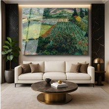 Limitless Design Vincent Van Gogh Haşhaşlı Tarla Çiçek Tarlası Manzarası Cam Tablo Dijital Baskı Duvar Tablosu