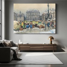 Limitless Design Franz Richard Unterberger Kış Mevsimi Pazar Yeri Kanvas Tablo Sanat Tablosu Klasik Ressam Tablosu
