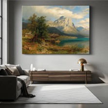 Limitless Design Albert Bierstadt Dağ Gölü Peyzaj Manzarası Kanvas Tablo Sanat Tablosu Klasik Ressam Tablosu
