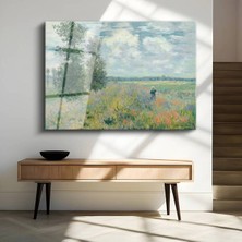 Limitless Design Claude Monet Gelincik Tarlası Çiçek Manzarası Cam Tablo Dijital Baskı Duvar Tablosu Dekor Tablo